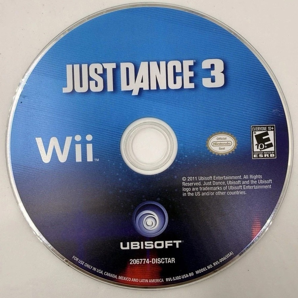 Just Dance 3 Nintendo Wii Video Game Disc Only Ubisoft 2011 RVL-SJDZ-USA-B0